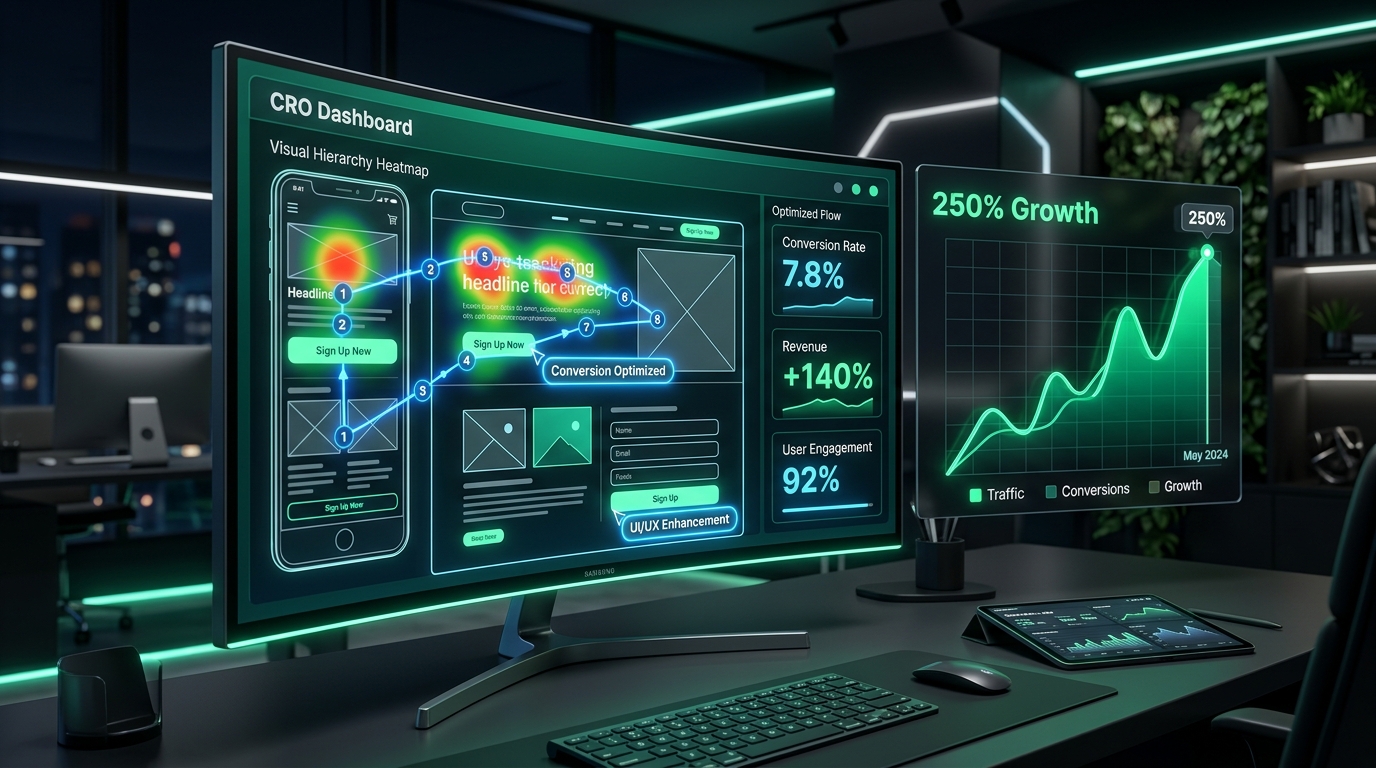 Conversion Rate Optimization (CRO) in Web Design: How Visual Hierarchy Boosts Inquiries by Over 250%