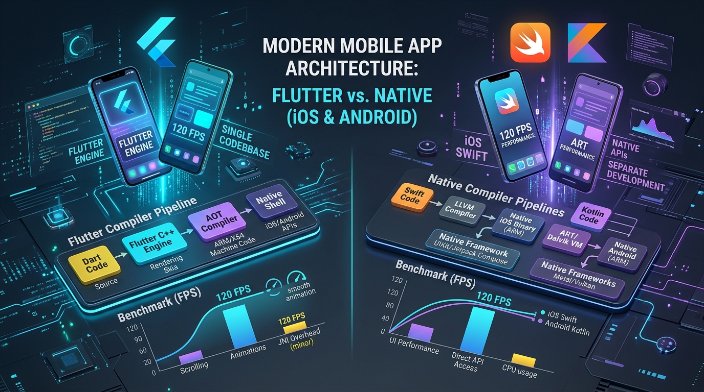 Flutter vs Native (Swift & Kotlin): Architectural, Cost, and Performance Analysis for High-Growth Startups