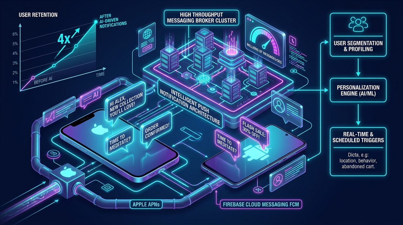 Push Notification Architecture: How Intelligent Messaging Drives 4x Higher Retention in Mobile Apps